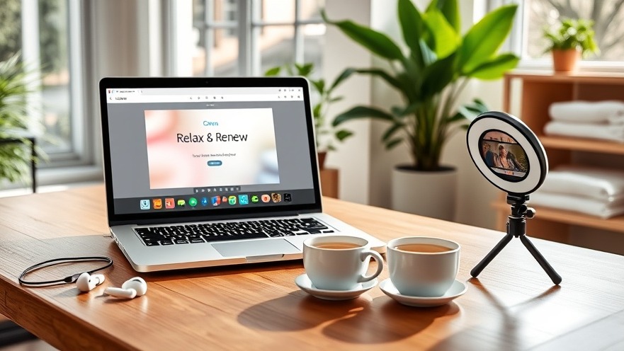 Modern spa office showcasing video marketing strategies with creative video project setup.