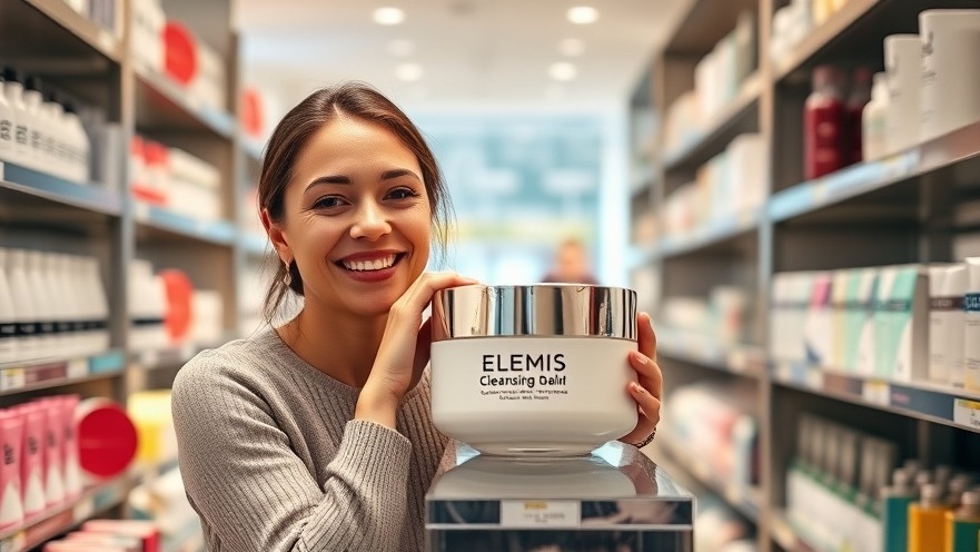 Smiling woman in a cosmetics store promotes empowering women in motorsports.