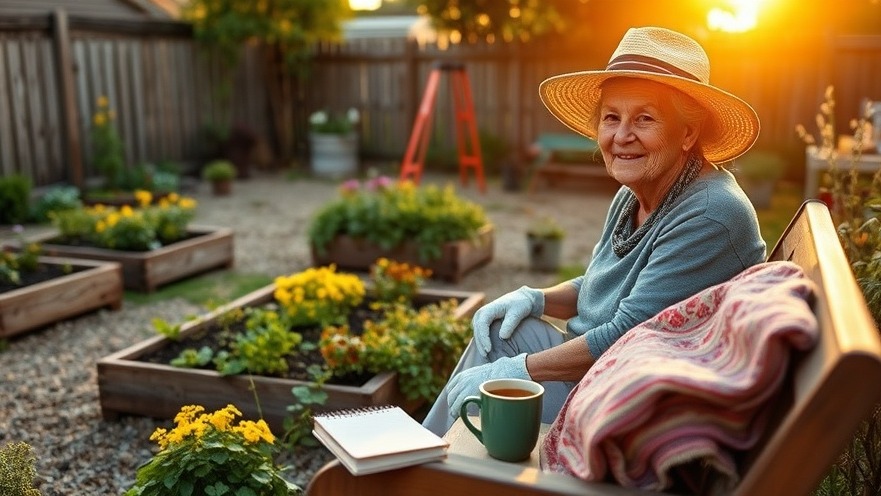 A woman in a peaceful garden practicing holistic self-care with herbs and flowers.
