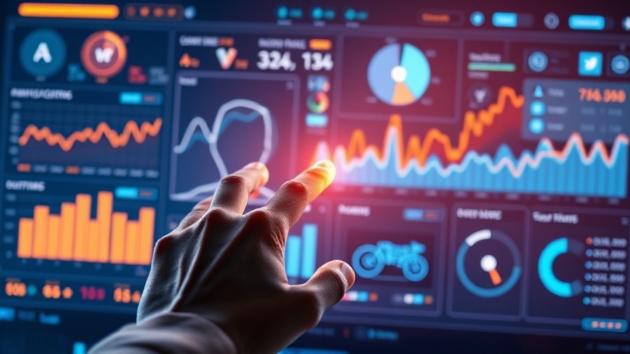 Futuristic interface showcasing branding tools with AI in branding and data visualization.