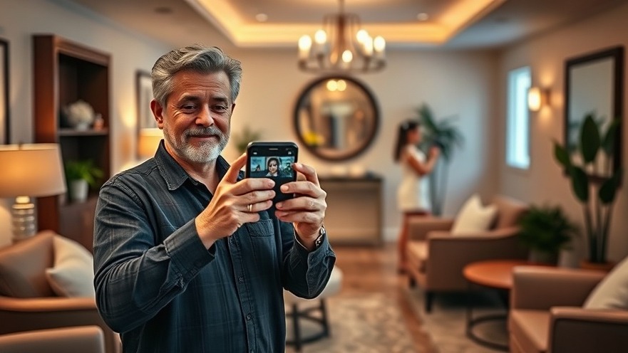 The owner is holding a smartphone, capturing a creative video to showcase the spa's relaxing ambiance and personalized services for tik tok