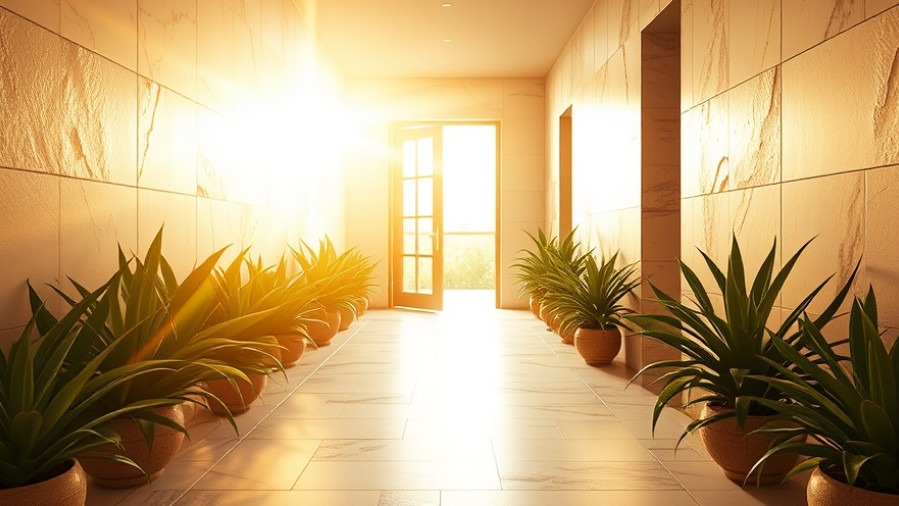 A serene spa hallway symbolizes productivity improvement and time management.