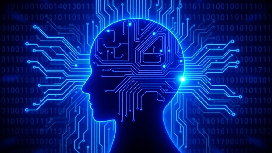 Futuristic circuit head silhouette representing AI content tools and authentic storytelling.