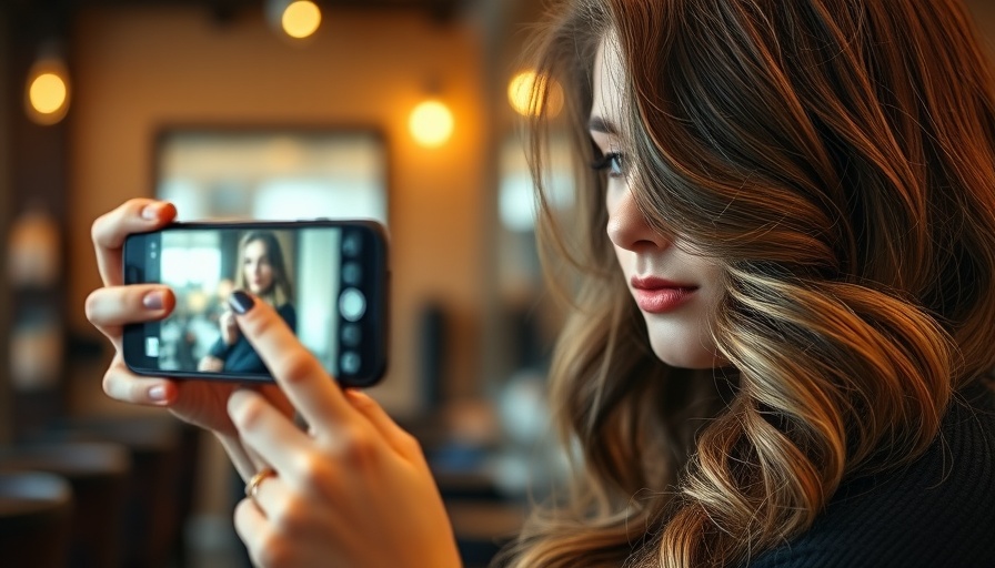 Influencer marketing focus showing hairstyling and digital engagement.