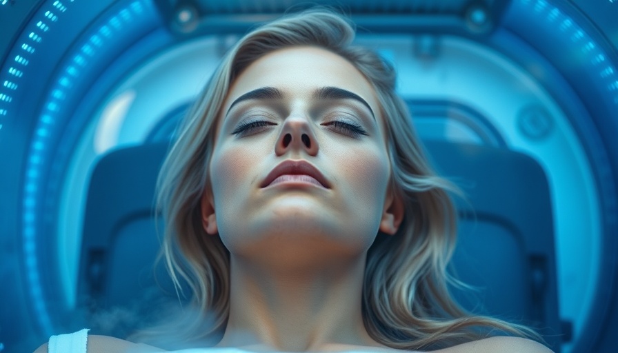 Relaxed woman in cryotherapy session amid wellness trends.