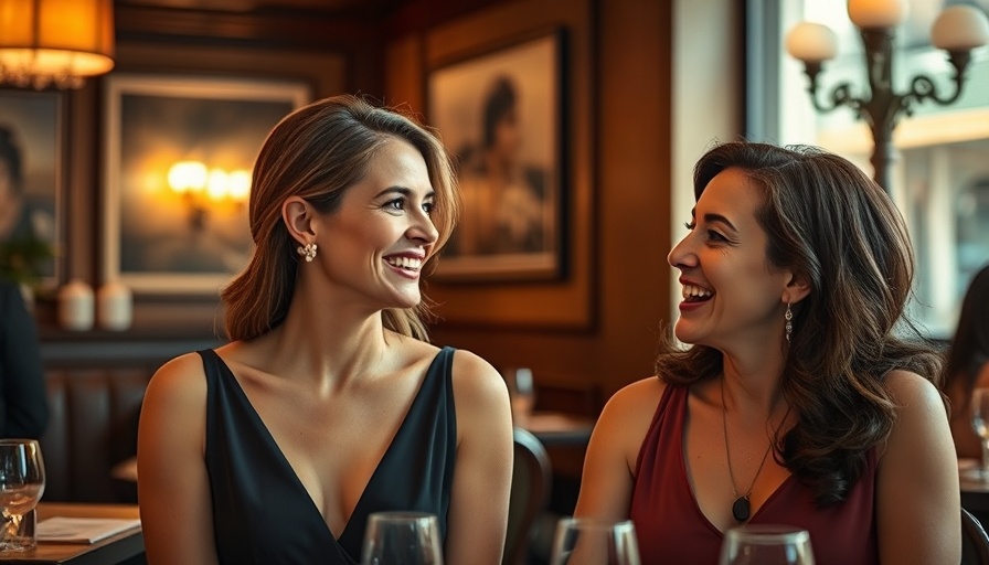 Two women in restaurant discussing anticipation marketing.