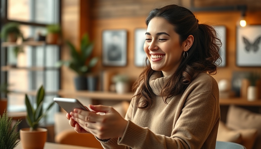 Mindbody Marketing Suite: Woman managing tasks on touchscreen in cozy setting.
