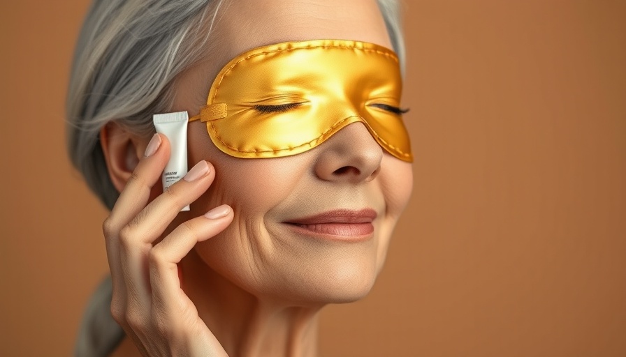 Serene mature woman with golden eye mask at Woodhouse Spa