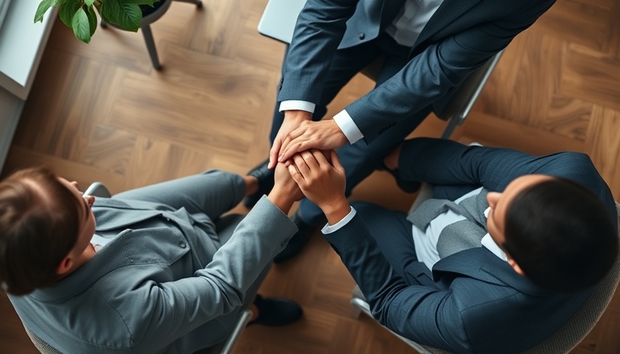 Supportive office interaction showing employee support.