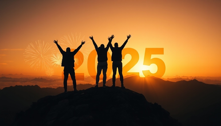 Celebratory 2025 mountain summit silhouette emphasizing spa leadership.