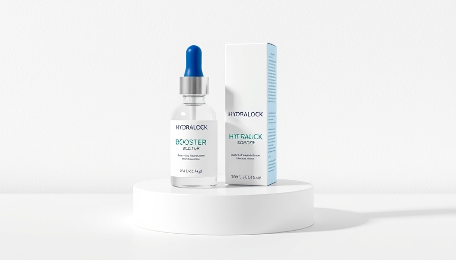 Hydralock Booster vial with packaging against a white background