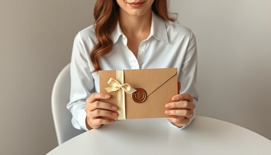 Elegant gift card sales with brown envelopes and ribbons.