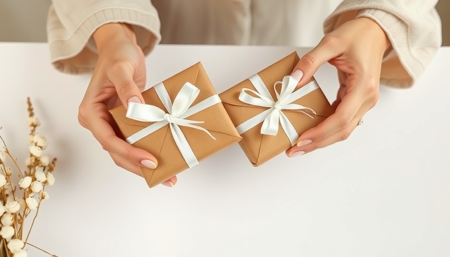 Gift card sales promotion with elegant envelopes and ribbons.