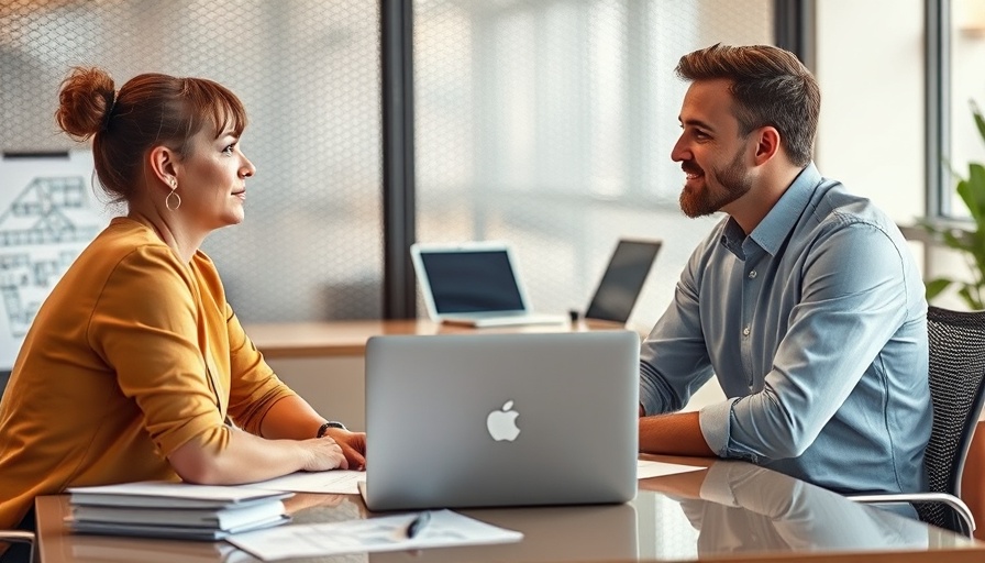 Professional discussion in modern office, Career Insights atmosphere.