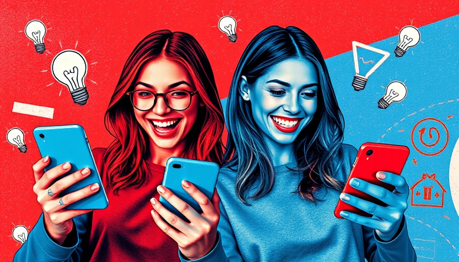 Dynamic collage of women with smartphones in viral video marketing context