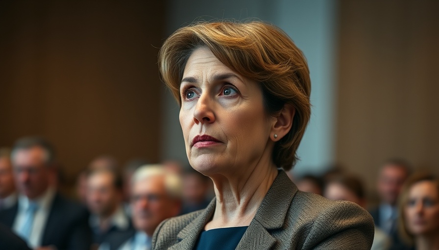 Determined woman addressing small business reforms in conference setting.