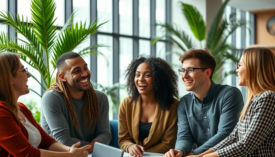 Diverse group engaged in a friendly meeting, emotional intelligence theme