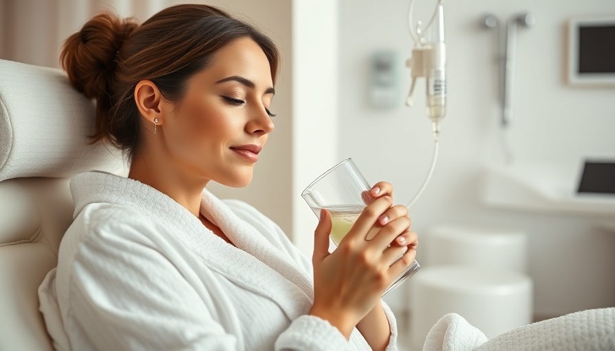 Woman enjoying IV therapy at a medical spa, relaxing.