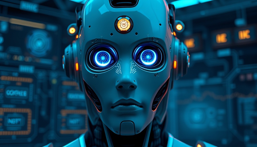 AI Agents: Futuristic robot and digital network interface.