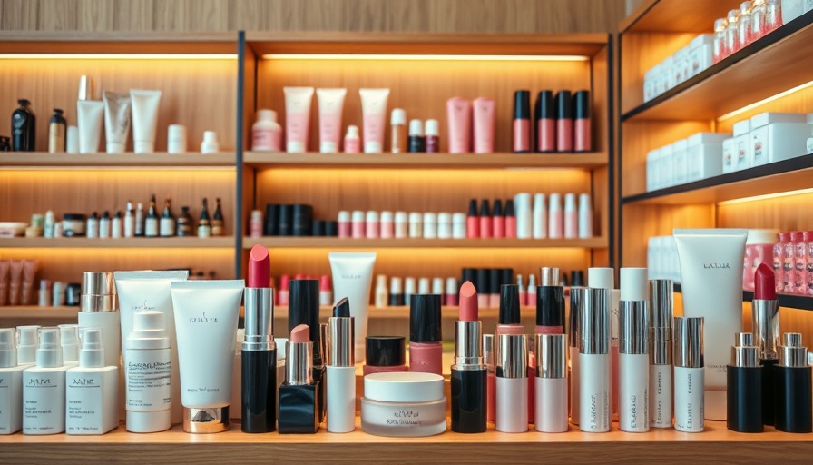 Lip aesthetics products in a modern cosmetic store display.