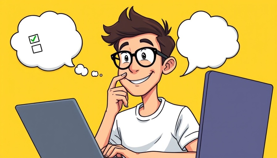 Person using laptop, thinking about content briefs checklist.