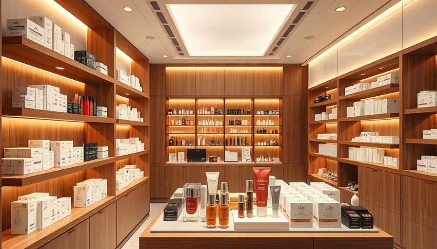Lip aesthetics display in modern beauty store