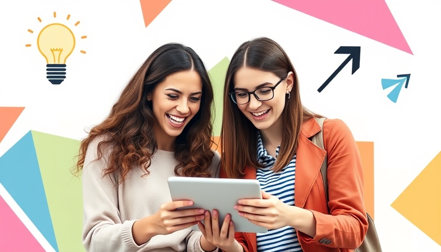 Young women discussing marketing spend optimization with digital tablet.
