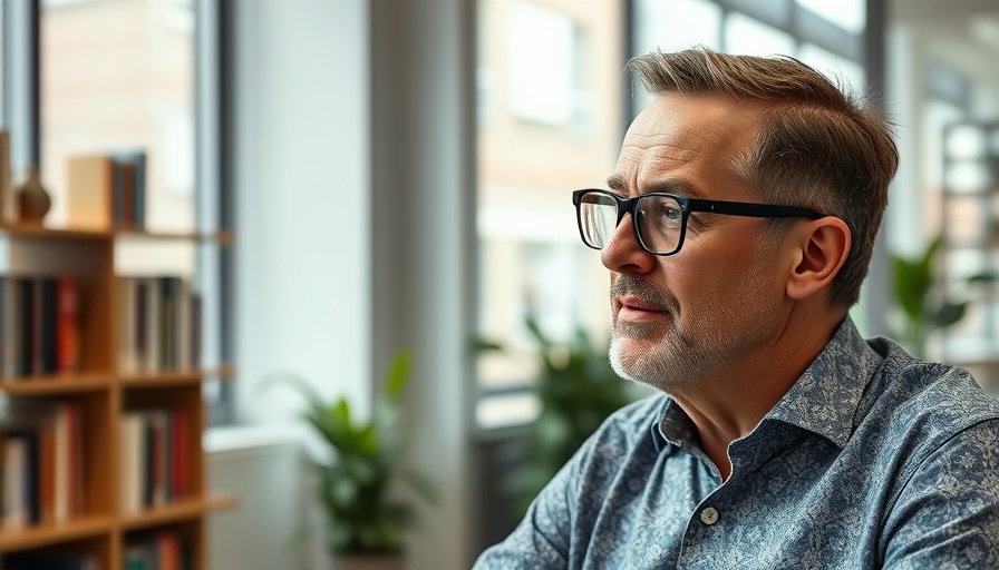 Thoughtful man listening in a conversation in office, chronic complainer management