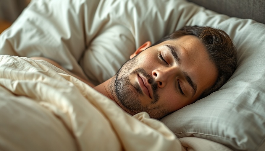 Relaxed man sleeping peacefully to lower blood pressure before bed.