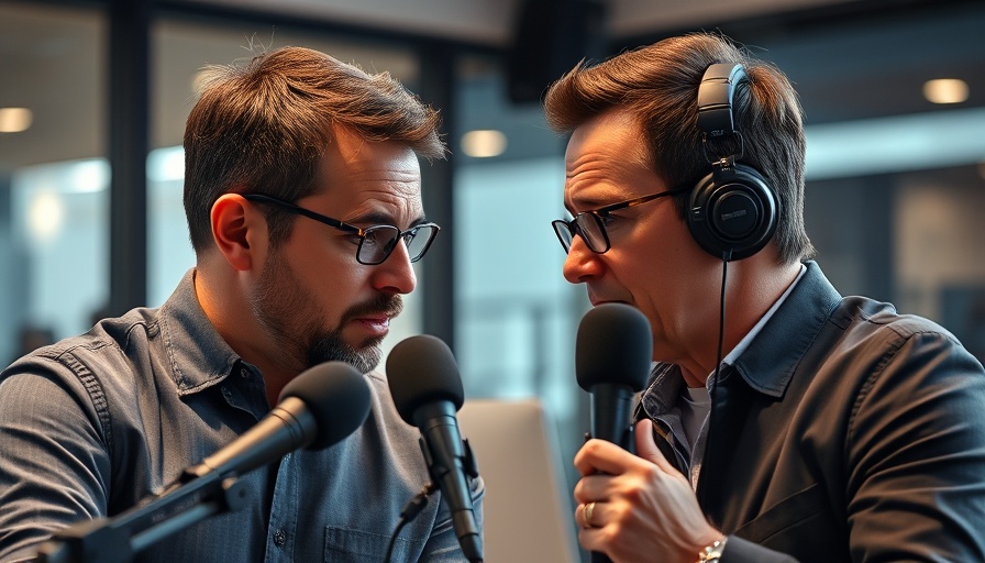 Tactical business advice between two professionals in a modern studio.