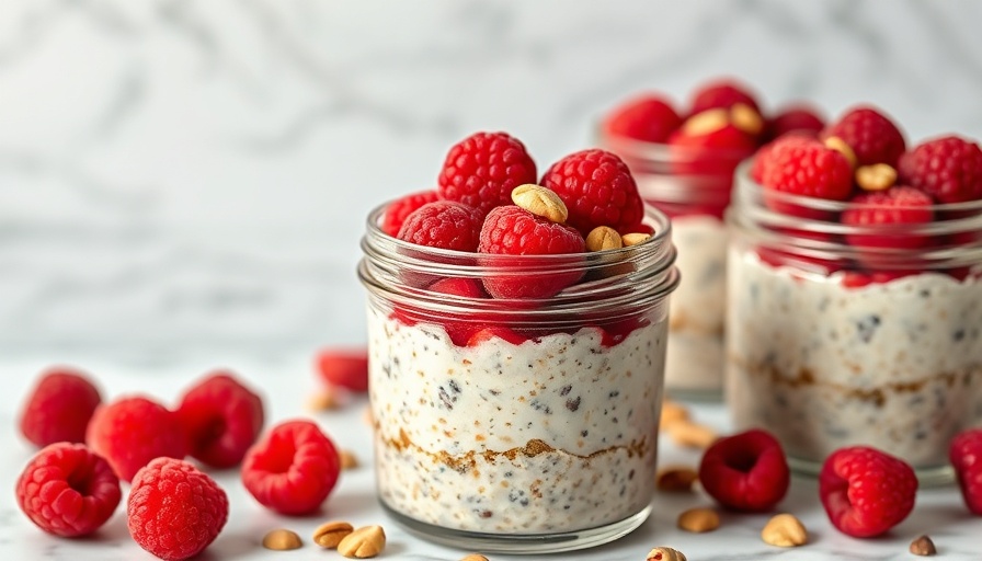 Best Breakfast Foods for Better Blood Sugar: Overnight oats topped with raspberries.