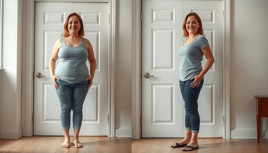 Sustainable weight loss progress comparison, before and after.