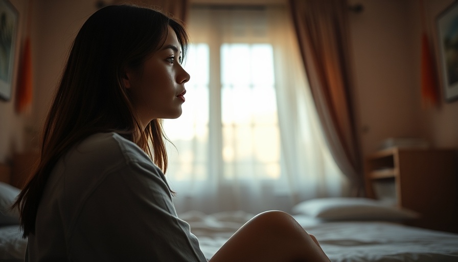 Young woman reflecting by window, suggesting stress relief through magnesium.