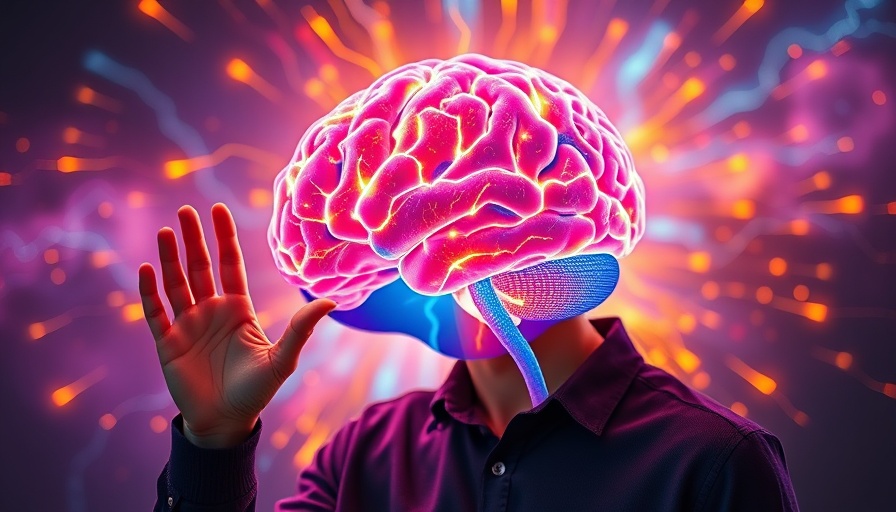 Energetic glowing brain with confident gesture, rest your brain concept.