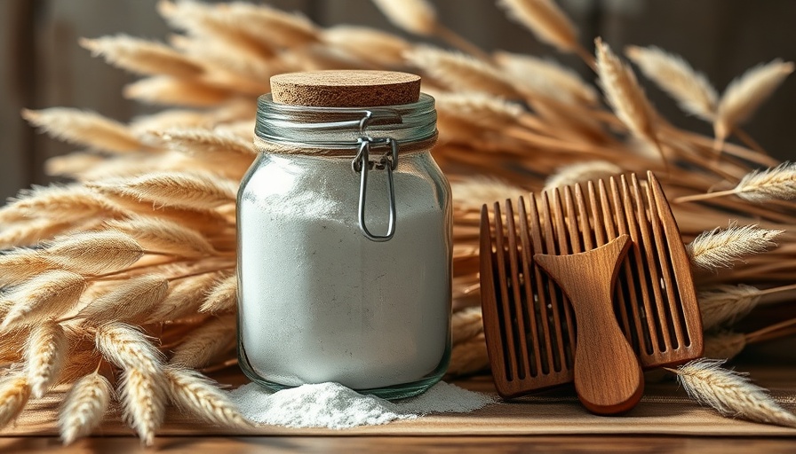 DIY Dry Shampoo with Arrowroot Powder in a jar next to a wooden comb.
