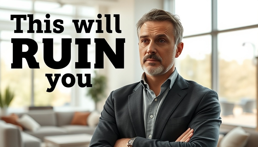 Confident man in living room, warning about distraction, bold text.