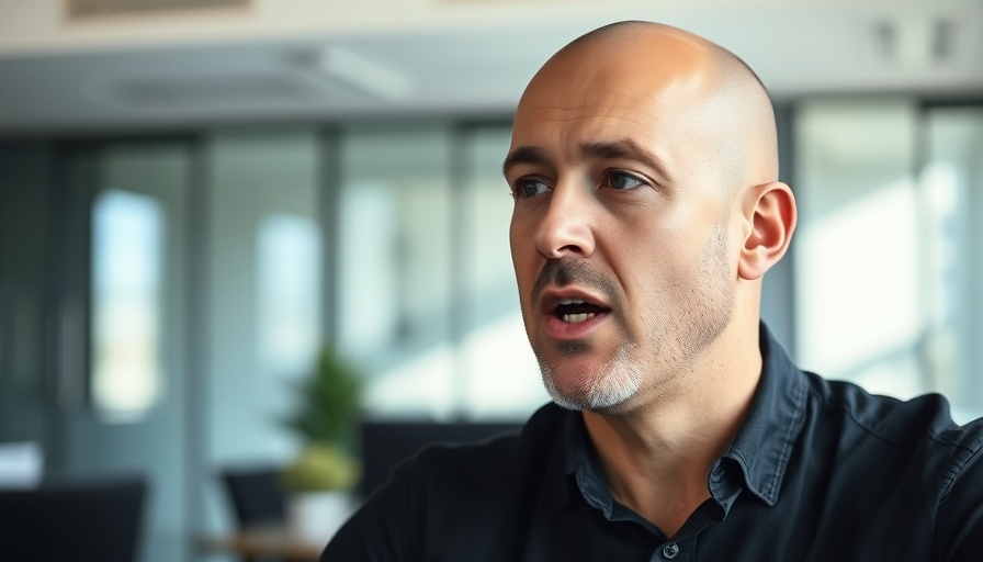 Passionate speech in modern office, self-love theme, bright setting.