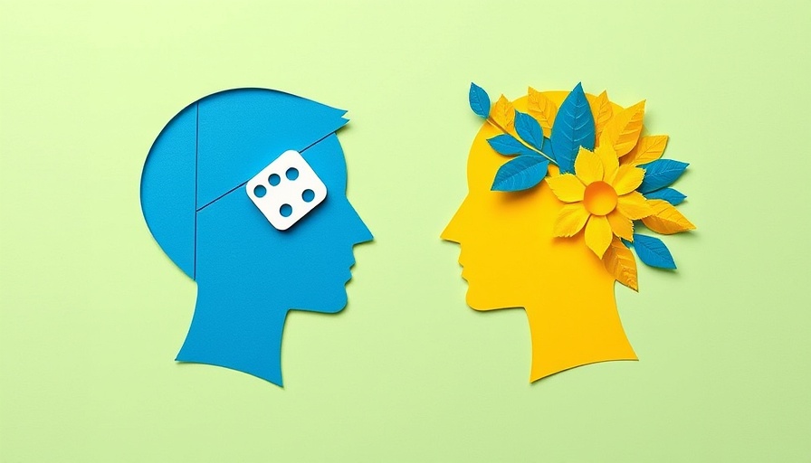 Paper-cut art of two brains symbolizing mindfulness and autism.