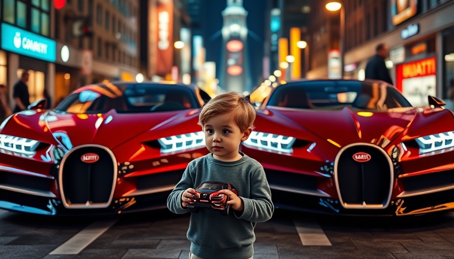 Child with toy car in front of hypercars, Creating the Best Hypercar
