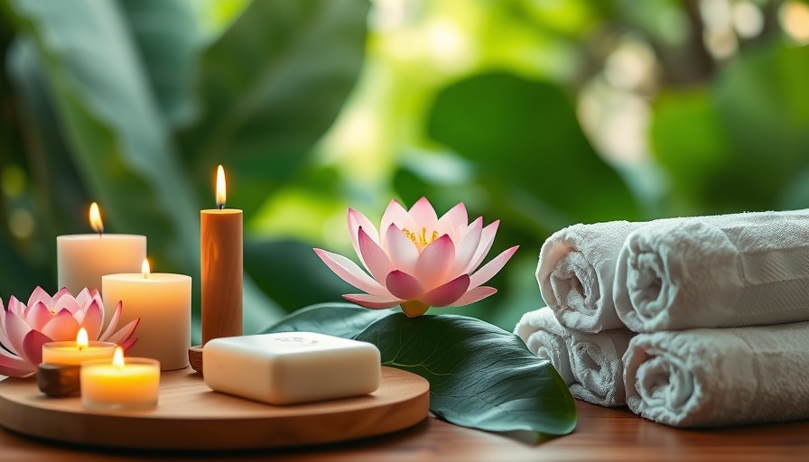 Promote planet-friendly products with a serene spa setting.