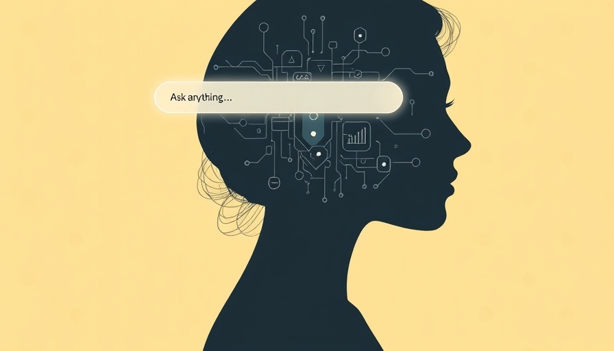 Silhouette with AI elements and search bar, futuristic design for spa owners.