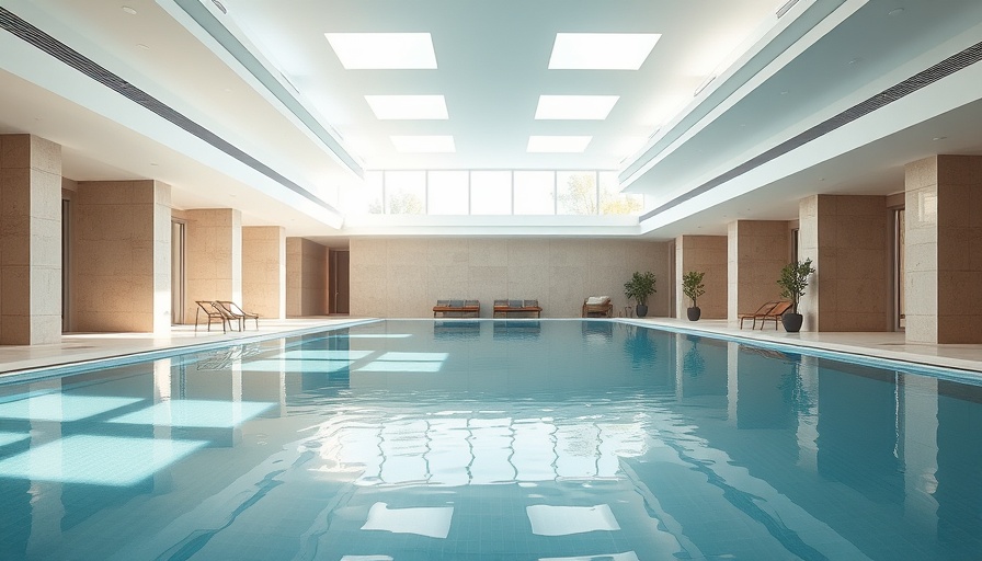 Modern pool area highlighting personalized health program