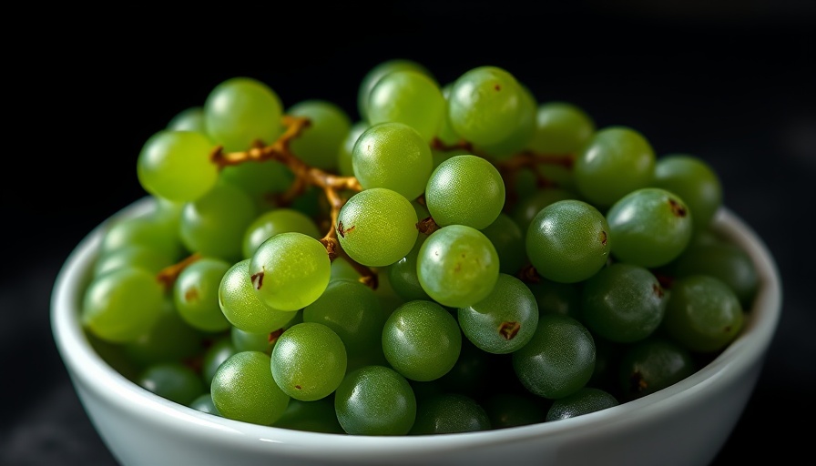 Vibrant green sea grapes in a white bowl for spa treatments.