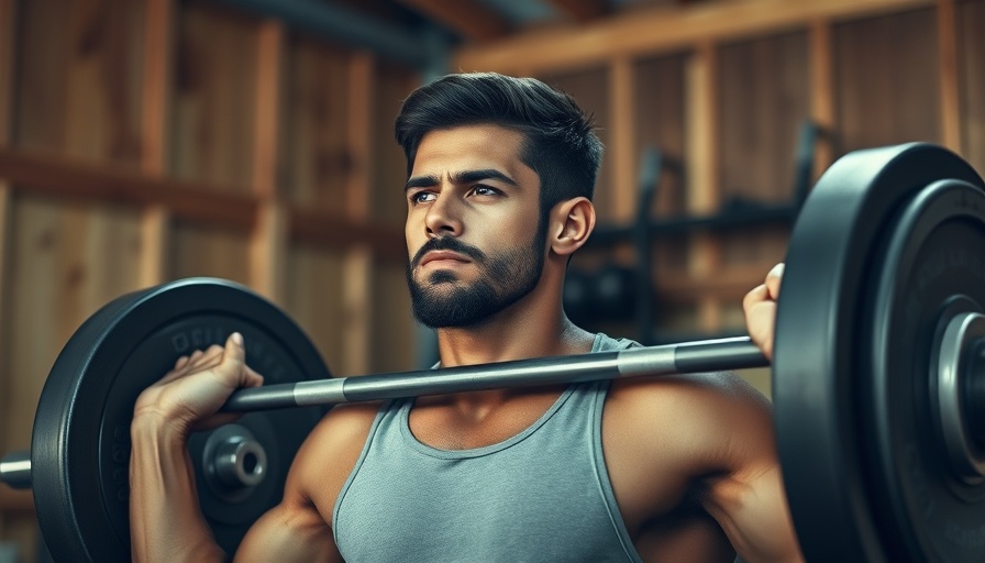 Man deadlifting a barbell in a home garage gym.