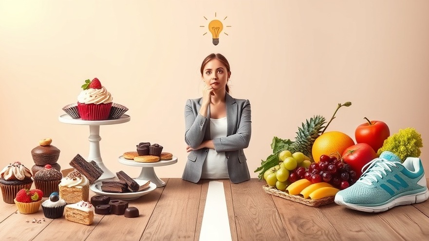 Sarah's Journey: balancing indulgence and health at a crossroads of treats and wellness.