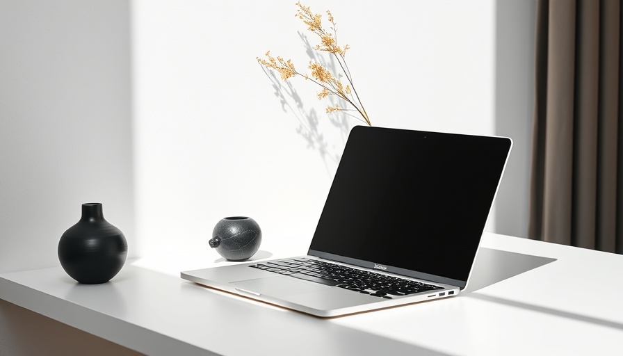 Sleek modern laptop on a minimalist desk, ideal for questioning refurbished laptops as a good investment.
