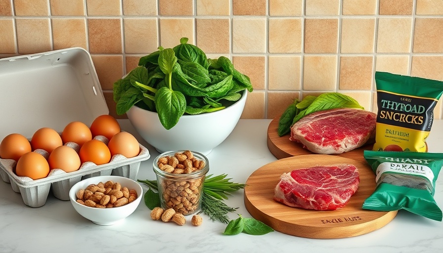 Best foods for thyroid health including eggs, spinach, and nuts.