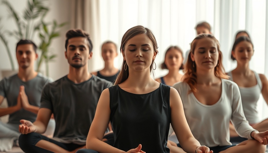 Two individuals meditating indoors, promoting well-being through mindfulness.