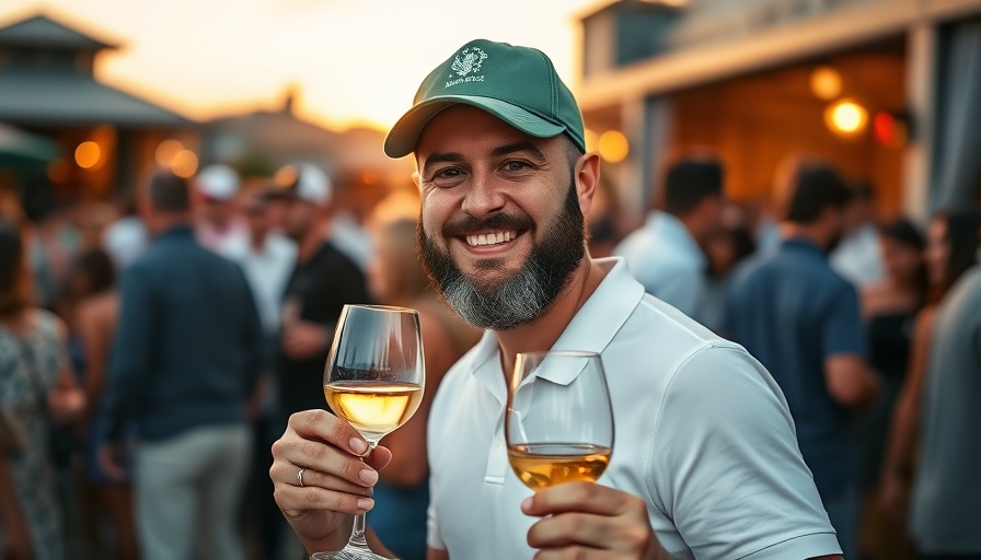 Man enjoying wine at Sacramento Tower Bridge Dinner.