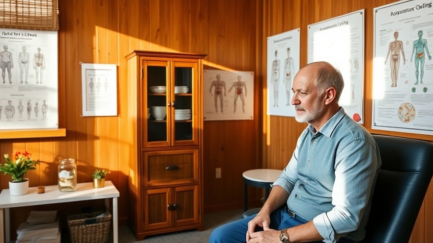 Calm acupuncture clinic with practitioner and patient, emphasizing healing and wellness.